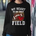 My Heart Is On That Field Football Mom Leopard Sweatshirt Unique Gifts