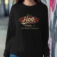 Hoo Name Hoo Family Name Crest Women Crewneck Graphic Sweatshirt Funny Gifts