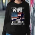 I Am A Mom Wife And A Veteran Nothing Scares Me Usa Flag Women Crewneck Graphic Sweatshirt Funny Gifts