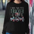 I Have Two Title Trucker And Mom Gift Mens Womens Kids Women Crewneck Graphic Sweatshirt Funny Gifts