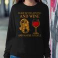 I Like Scuba Diving And Wine And Maybe 3 People Funny Women Crewneck Graphic Sweatshirt Funny Gifts
