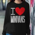 I Love Minivans Heart Mini Van Funny Parent Mom Dad Quote Women Crewneck Graphic Sweatshirt Funny Gifts