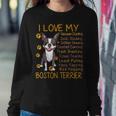 I Love My Brown Bostie Boston Terrier Mom Dad Kid Lover Gift Women Crewneck Graphic Sweatshirt Funny Gifts
