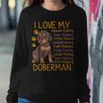 I Love My Red Doberman Dobie Mom Dad Gifts Youth Kid Lovers Women Crewneck Graphic Sweatshirt Funny Gifts