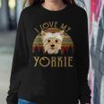 I Love My Yorkie Mom Dad Yorkshire Terrier Gifts Women Men Women Crewneck Graphic Sweatshirt Funny Gifts