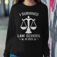 I Survived Law School Jd 2023 Law School Graduation Graduate Gift For Womens Women Crewneck Graphic Sweatshirt Personalized Gifts