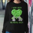 I Wear Green For Mental Health Awareness Elephant Sunflower Women Crewneck Graphic Sweatshirt Personalized Gifts