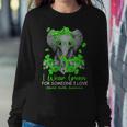 I Wear Green For Mental Health Awareness Ribbon Elephant Gift For Womens Women Crewneck Graphic Sweatshirt Personalized Gifts