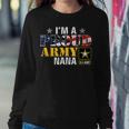 Im A Proud Army Nana American Flag Military Gift Veteran Women Crewneck Graphic Sweatshirt Funny Gifts