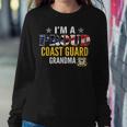 Im A Proud Coast Guard Grandma American Flag Gift Veteran Women Crewneck Graphic Sweatshirt Funny Gifts