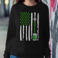 Irish American Flag Draft Beer Shamrock St Patricks Day Women Crewneck Graphic Sweatshirt Funny Gifts