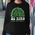 Be Kind Green Ribbon Leopard Rainbow Mental Health Awareness Women Sweatshirt Unique Gifts