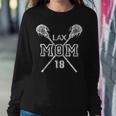 Lax Mom 18 Lacrosse Mom Player Number 18 Mothers Day Gifts Women Crewneck Graphic Sweatshirt Personalized Gifts