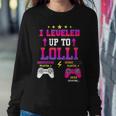 I Leveled Up To Lolli Future Mom Level Unlocked Est 2023 Women Sweatshirt Unique Gifts