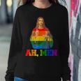 Lgbt Christian Ah Men Gay Pride Rainbow Flag Jesus Lover Women Sweatshirt Unique Gifts