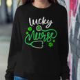 Lucky NurseSt Pattys Day Gift Shamrock Nurse  Women Crewneck Graphic Sweatshirt Personalized Gifts