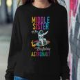 Middle Sister Of The Birthday Astronaut Space Bday Party Women Sweatshirt Unique Gifts