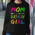 Mom Of The Birthday Girl Glows Retro 80S Party Glow Women Sweatshirt Unique Gifts
