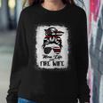 Mom Life And Fire Wife Firefighter Patriotic American Flag Women Sweatshirt Unique Gifts