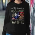 My Favorite Soldier Calls Me Wife Proud Army Wife Women Crewneck Graphic Sweatshirt Funny Gifts
