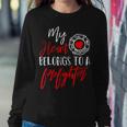 My Heart Belongs To A Firefighter Gift For Wife Girlfriend Women Crewneck Graphic Sweatshirt Funny Gifts