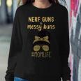 Nerf Guns And Messy Buns Momlife Leopard Print Women Sweatshirt Unique Gifts