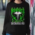 Nurses Love Shenanigans Funny St Patricks Day Nursing Women Crewneck Graphic Sweatshirt Funny Gifts