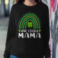 One Lucky Mama Rainbow Saint Patricks Day Lucky Mom Mother Women Crewneck Graphic Sweatshirt Funny Gifts