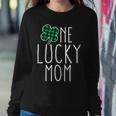 One Lucky Mom Plaid Lucky Mama Funny St Patricks Day Mom Women Crewneck Graphic Sweatshirt Funny Gifts