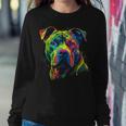 Pit Bull Mom Dog Lover Colorful Artistic Pitbull Owner Women Women Crewneck Graphic Sweatshirt Personalized Gifts