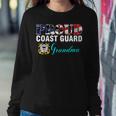 Proud Coast Guard Grandma With American Flag Gift Veteran Women Crewneck Graphic Sweatshirt Funny Gifts