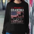 Proud Grandma Of A Veteran Us Flag Military Veterans Day Women Crewneck Graphic Sweatshirt Funny Gifts