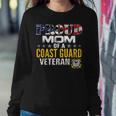 Proud Mom Of A Coast Guard Veteran American Flag Military Women Crewneck Graphic Sweatshirt Funny Gifts