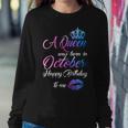 Womens A Queen Was Born In October Happy Birthday To Me Women Sweatshirt Unique Gifts