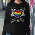 Rainbow Skeleton Heart Love Is Love Lgbt Gay Lesbian Pride Women Sweatshirt Unique Gifts
