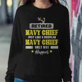 Retired Navy Chief Just Like A Regular Happier Veteran Women Crewneck Graphic Sweatshirt Funny Gifts