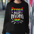 Retro Proud Ally Mom Rainbow Heart Lgbt Gay Lesbian Pride Women Sweatshirt Unique Gifts