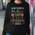 Womens Womens My First As A Grandma 2023 Women Sweatshirt Unique Gifts