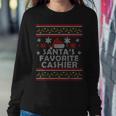 Santas Favorite Cashier Ugly Christmas Women Sweatshirt Unique Gifts