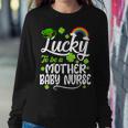 Shamrocks Lucky To Be A Mother Baby Nurse St Patricks Day Women Crewneck Graphic Sweatshirt Personalized Gifts