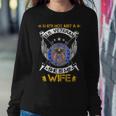 Shes Not Just A Us Military Veteran She Is My Wife Women Crewneck Graphic Sweatshirt Funny Gifts