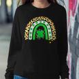 St Patrick’S Day Cute Rainbow Leopard Shamrock Clover Women Crewneck Graphic Sweatshirt Personalized Gifts