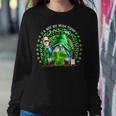 St Patricks Day Irish Gnome Drink Wine Shamrock Rainbow Women Crewneck Graphic Sweatshirt Funny Gifts