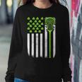 St Patricks Day Lacrosse Lax Usa Flag Women Irish Shamrock Women Crewneck Graphic Sweatshirt Funny Gifts