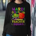Teacher Mardi Gras 2023 Teacher Squad Family Matching Funny Women Crewneck Graphic Sweatshirt Funny Gifts