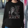 The Devil Saw Me With My Head Down Thought Hed Won Jesus Women Crewneck Graphic Sweatshirt Funny Gifts