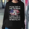 The Veteran & The Veterans Wife Proud American Veteran Wife Women Crewneck Graphic Sweatshirt Funny Gifts