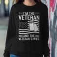 The Veteran & The Veterans Wife Proud American Veteran Wife Women Crewneck Graphic Sweatshirt Funny Gifts