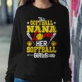 This Softball Nana Loves Her Softball Girls Matching Family Women Crewneck Graphic Sweatshirt Funny Gifts
