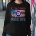 US Coast Guard Proud Wife With American Flag Gift Veteran Women Crewneck Graphic Sweatshirt Funny Gifts